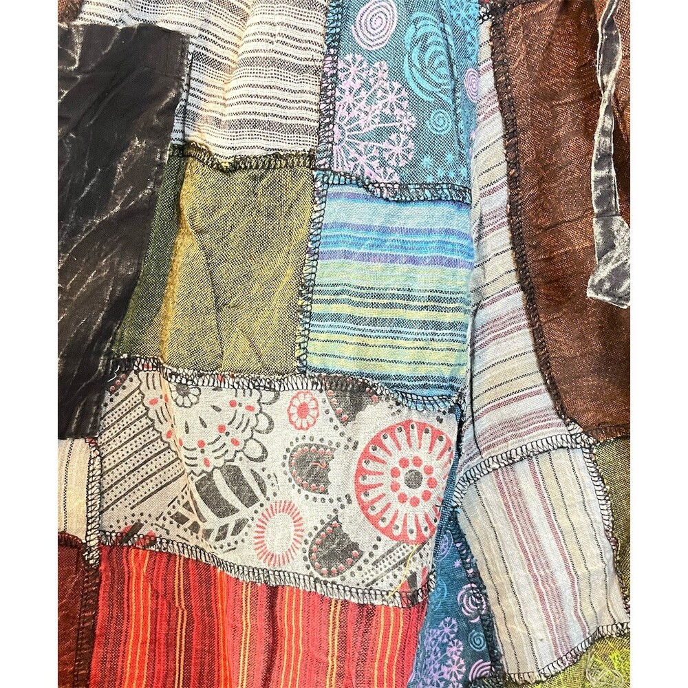 Y2k Boho Patchwork Harem Pants 29” Hippie Drop Crotch Summer Festival Gypsy - Picture 3 of 13